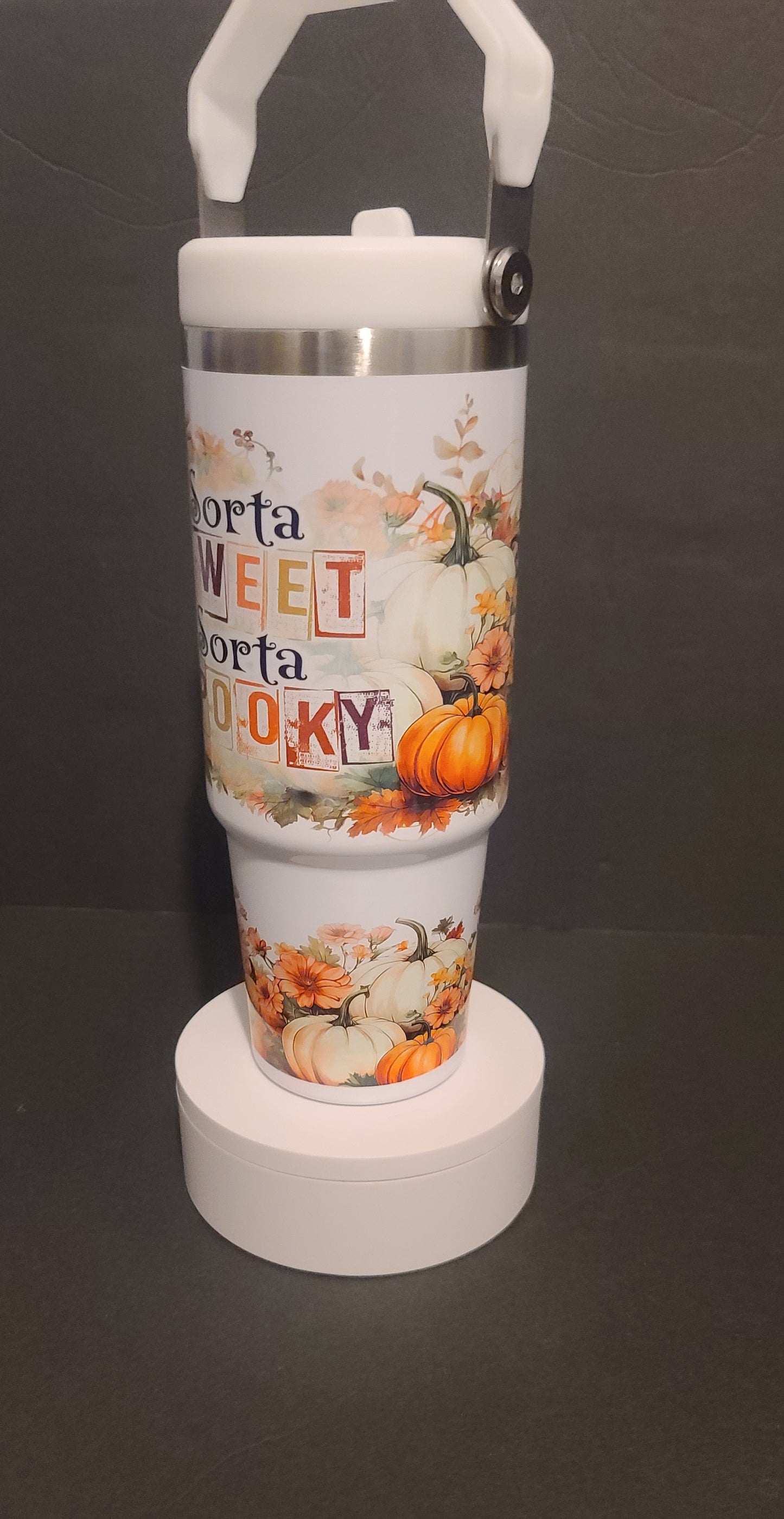 Sorta sweet Sorta spooky 30oz flip top tumbler