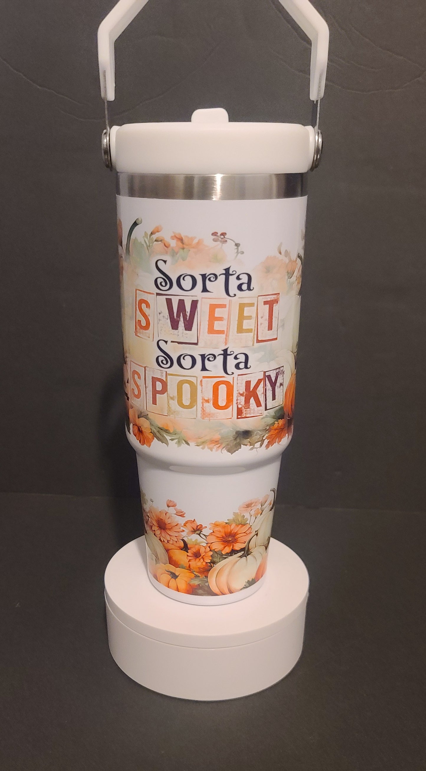 Sorta sweet Sorta spooky 30oz flip top tumbler