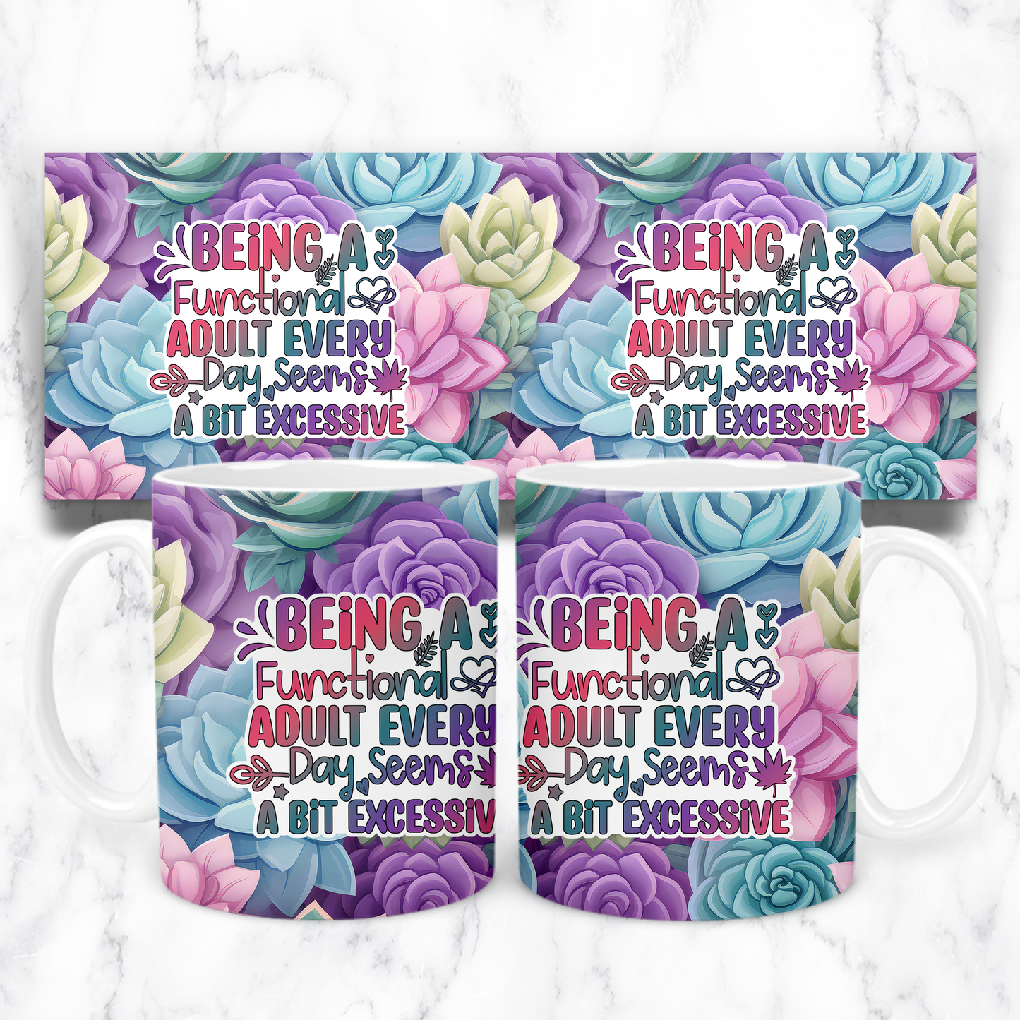 10oz stainless steel Being a functional adult seems excessive mug