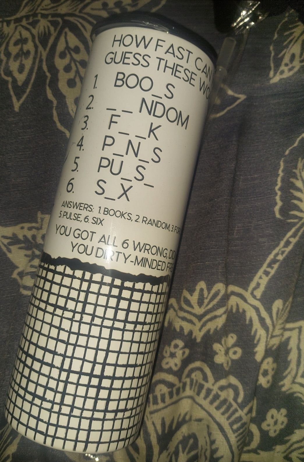 (Copy) 20oz Crossword tumbler