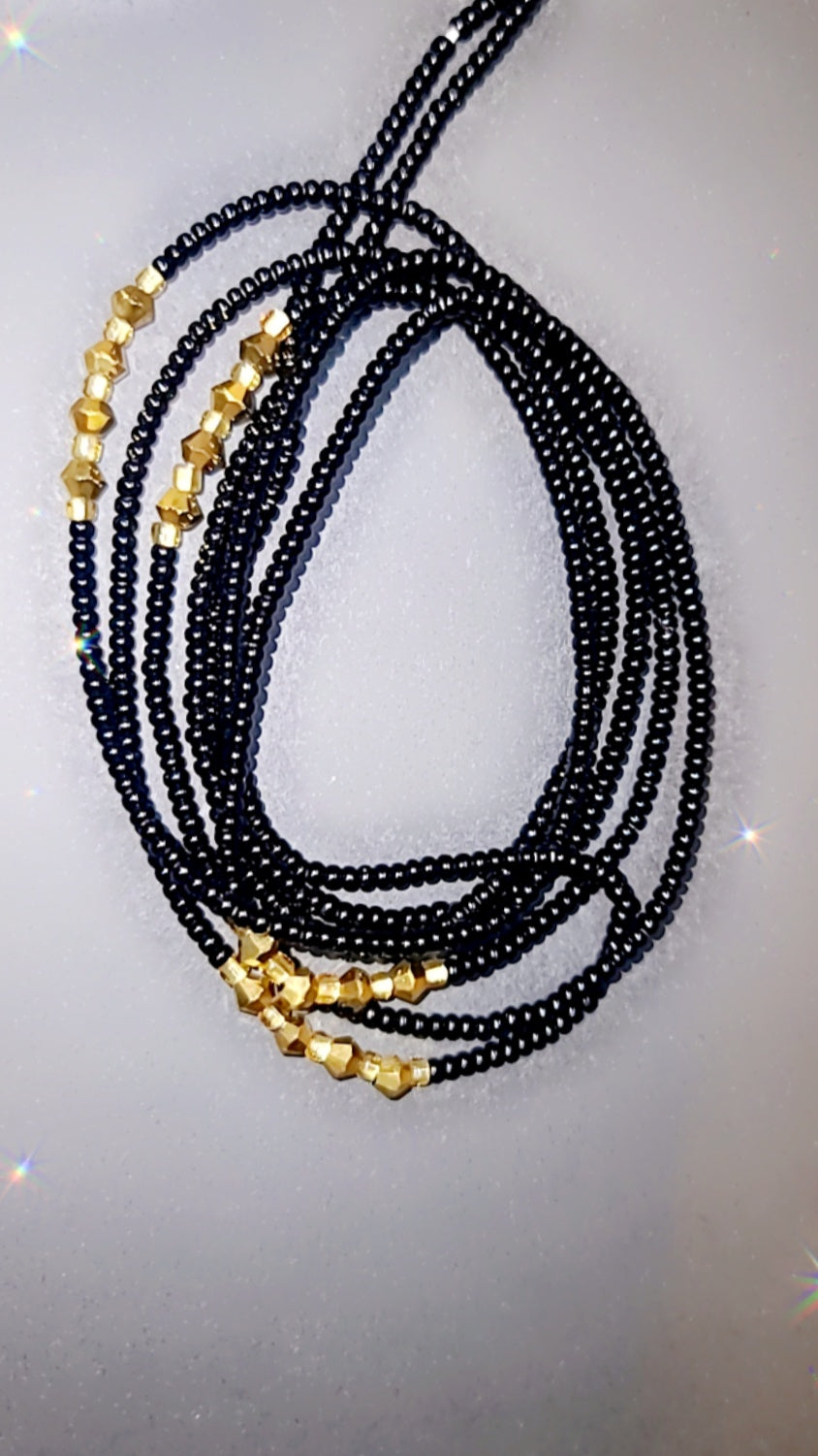 Black & gold waistbeads