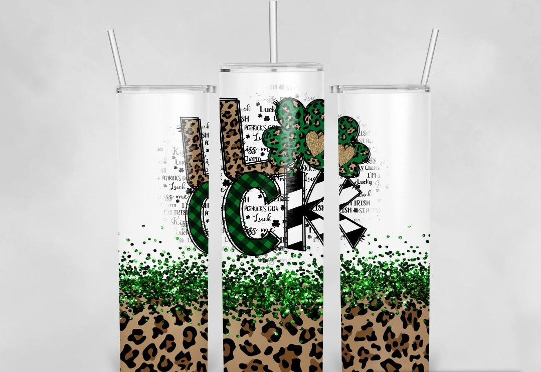 Luck faux glitter tumbler
