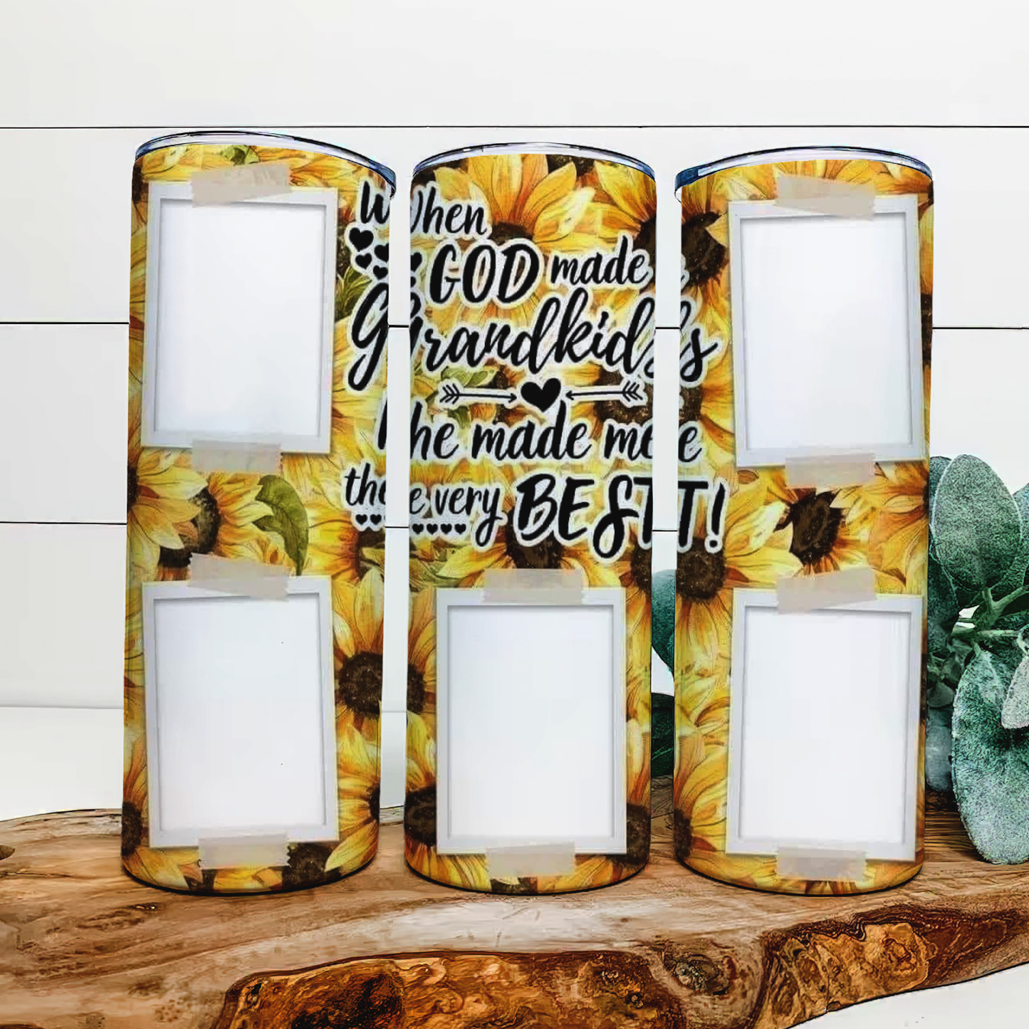 Whwn God made grandkids photo tumbler