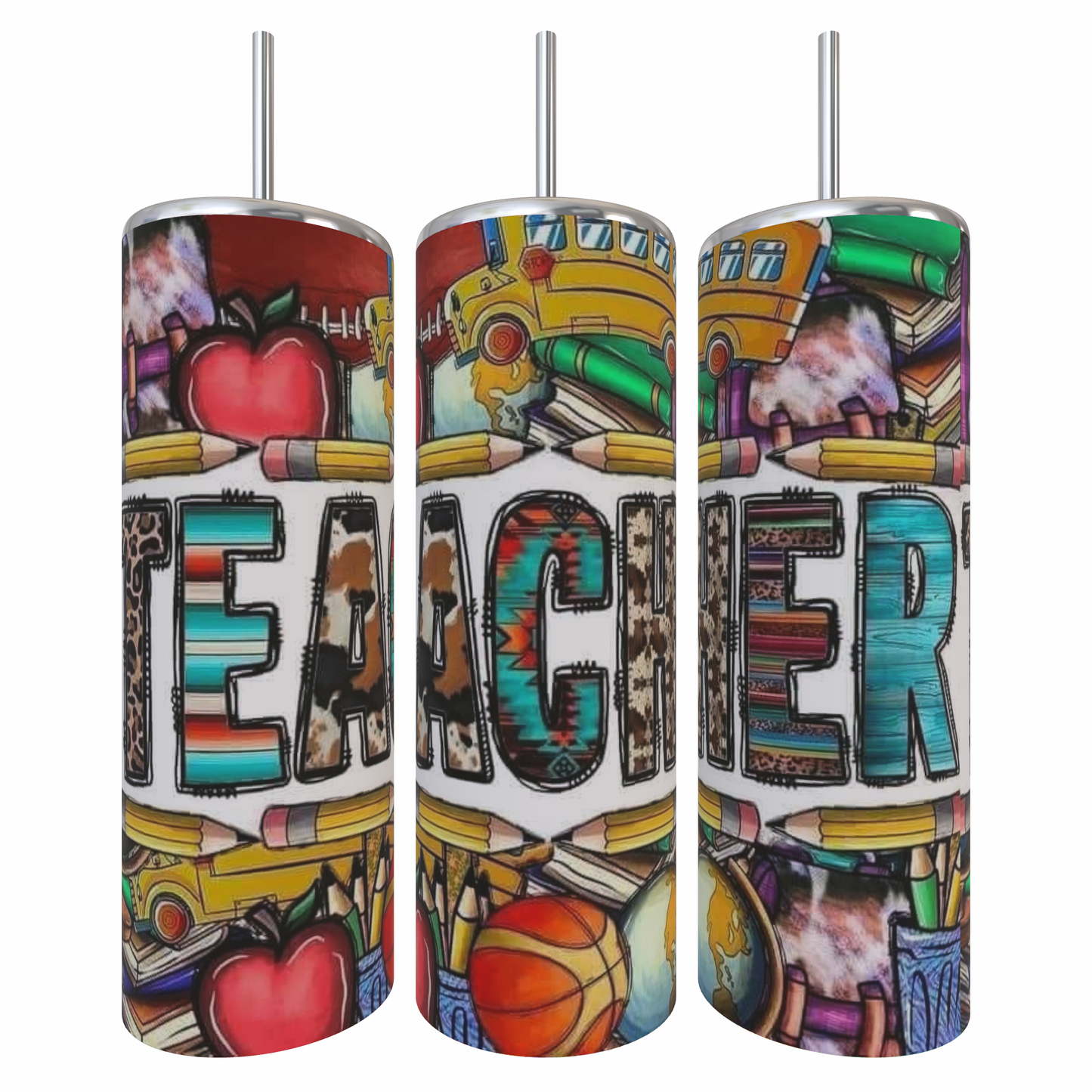 20oz Teacher collage tumbler