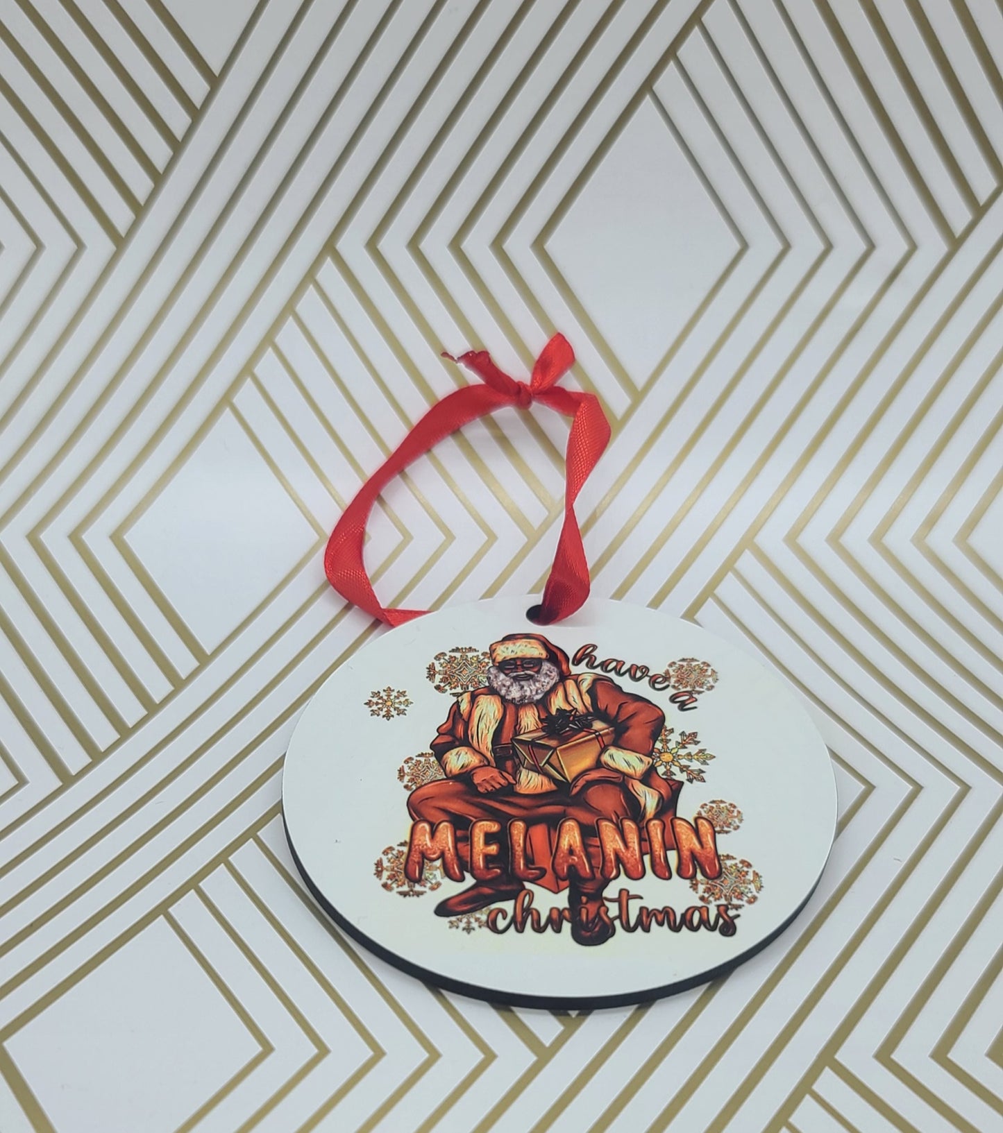 Melanin Christmas ornament