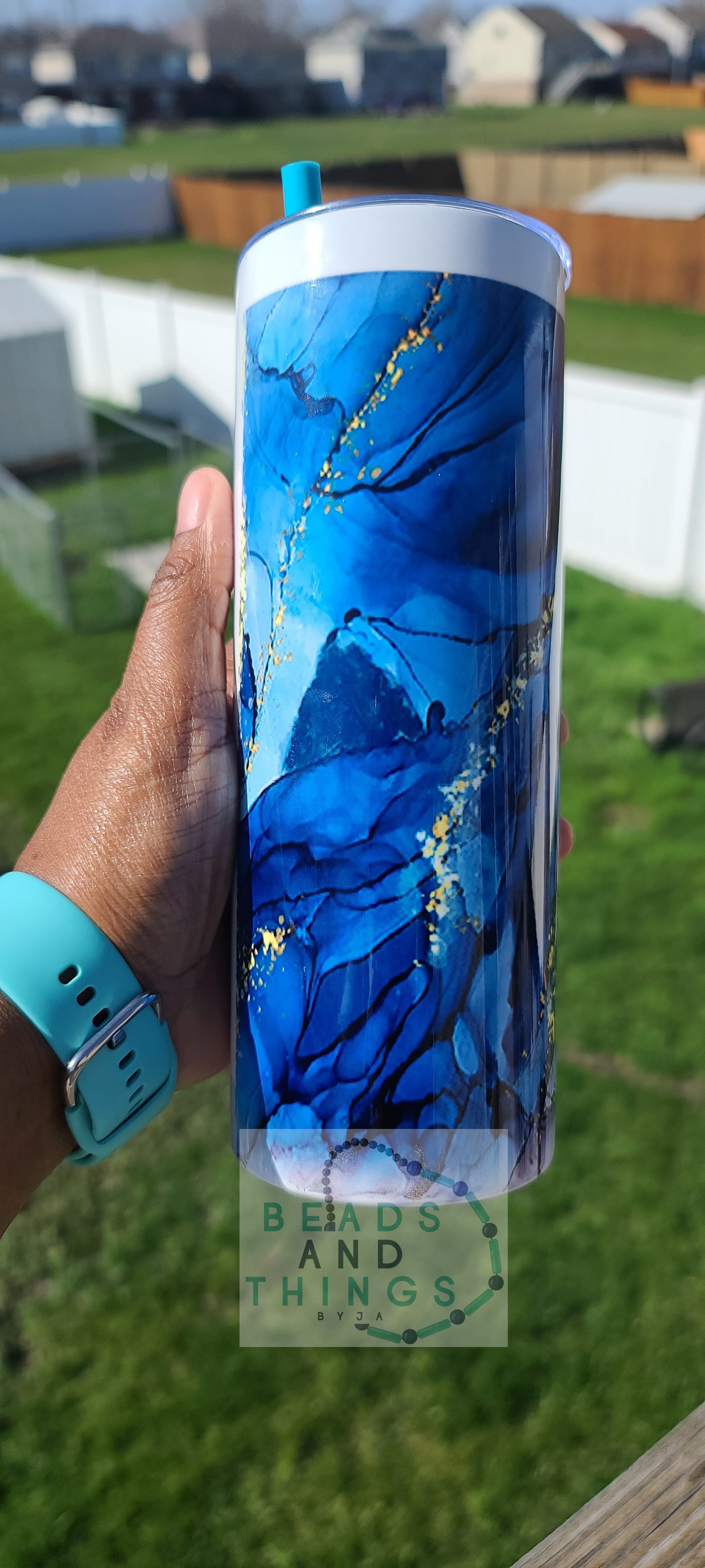 20oz skinny tumbler with scripture