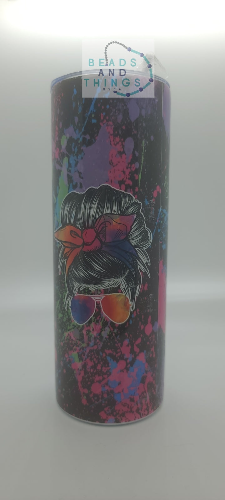 20oz skinny dark tye dye mug