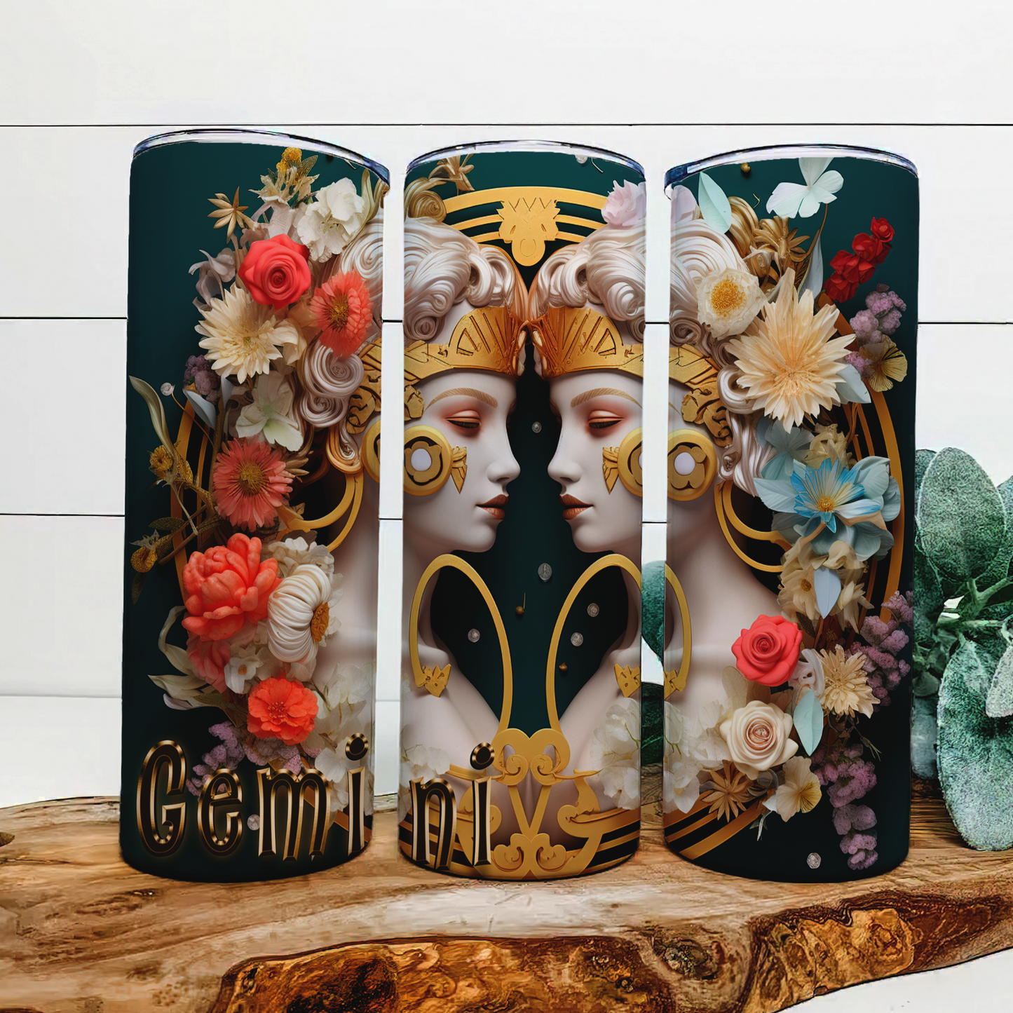 Flower Gemini tumbler