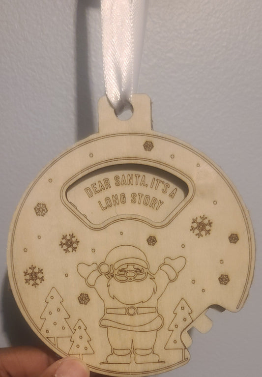 Santa naughty list excuse spinning Christmas ornament