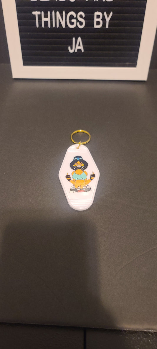 Flip the bird keychain