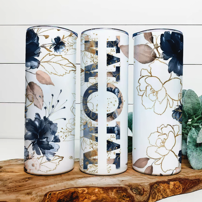 Mom name flower tumbler