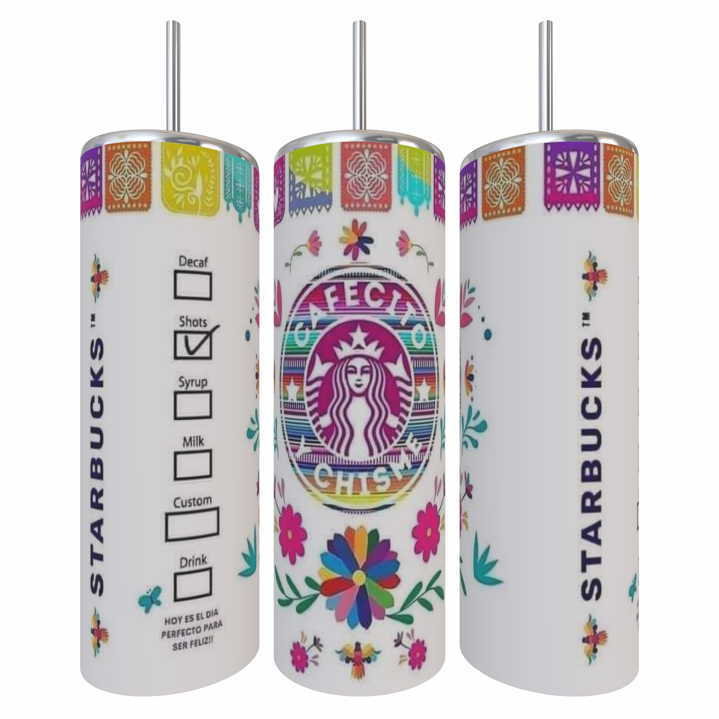 20oz Inspired multi colored coffee tumbler