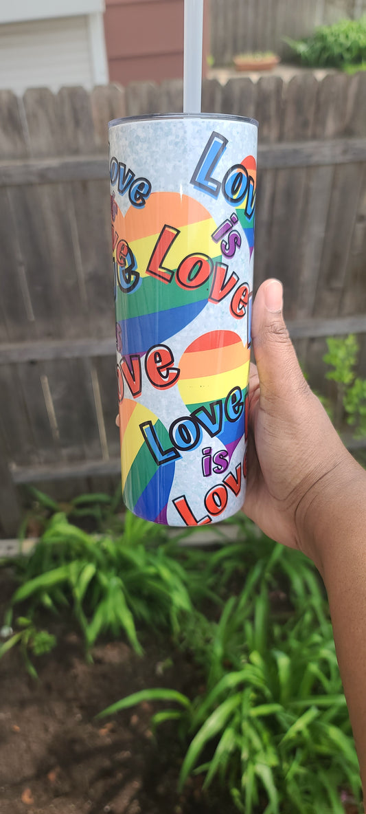 20oz Love is stainless steel tumbler