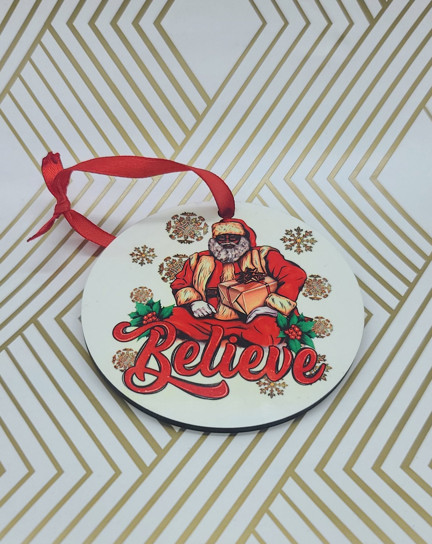 Believe Christmas ornament