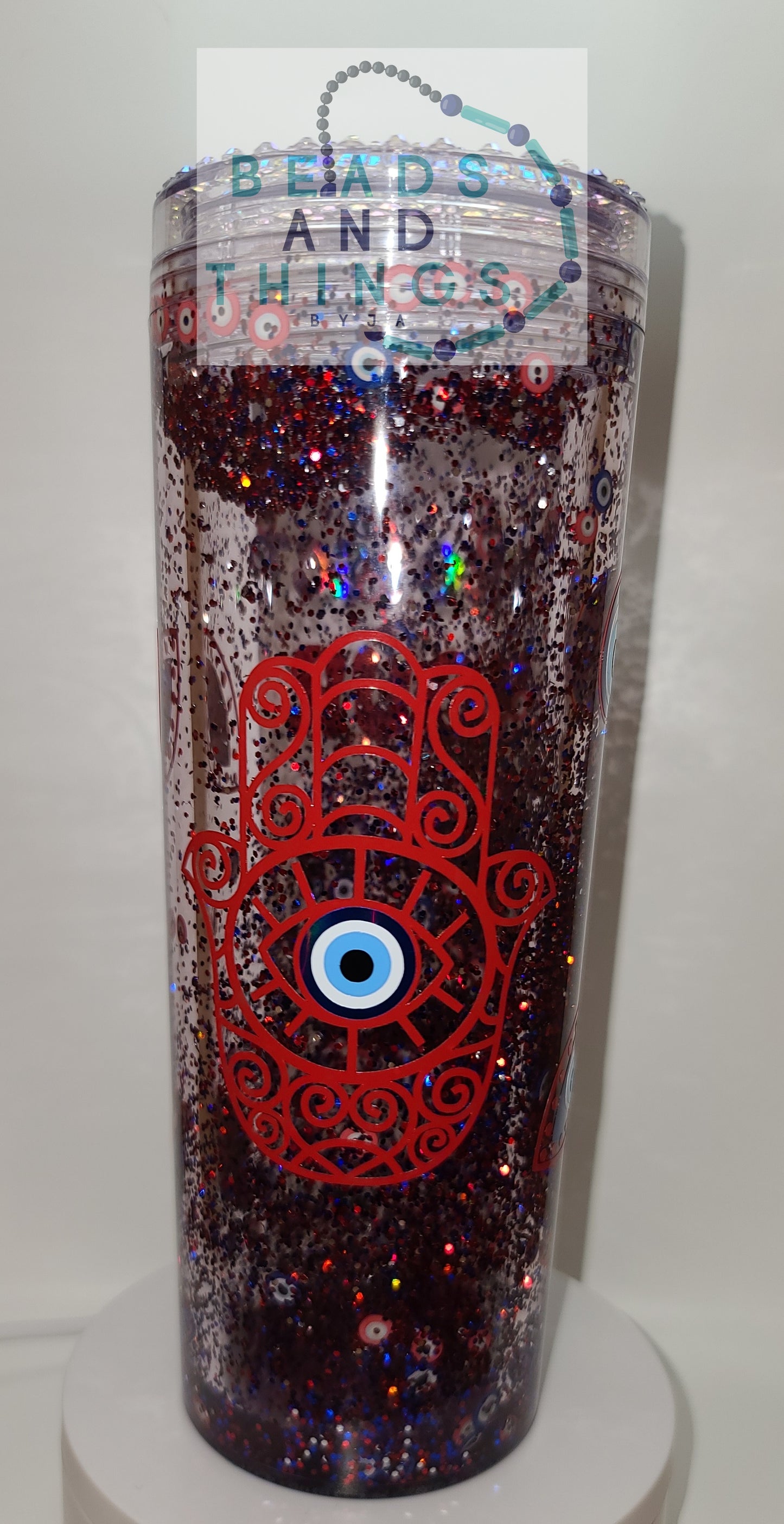 Evil Eye snowglobe tumbler