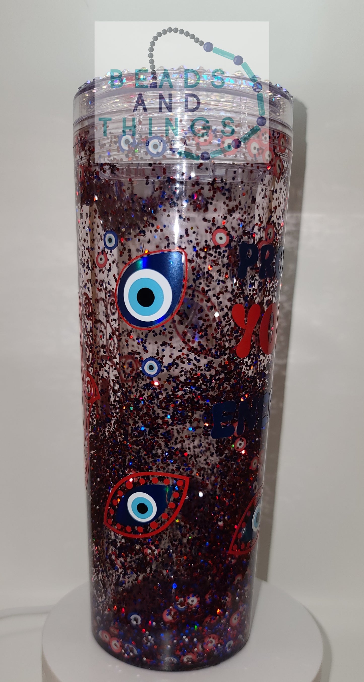 Evil Eye snowglobe tumbler