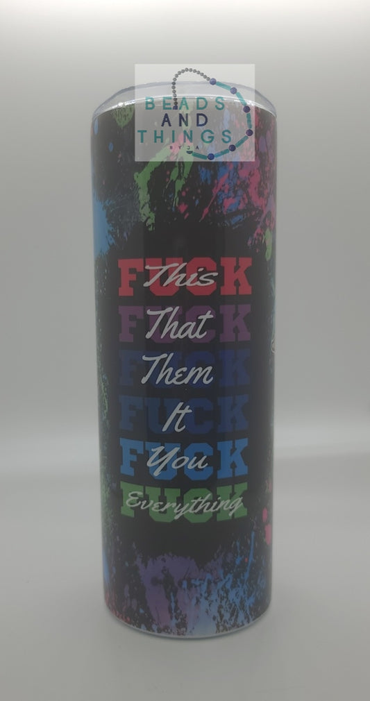 20oz skinny dark tye dye mug